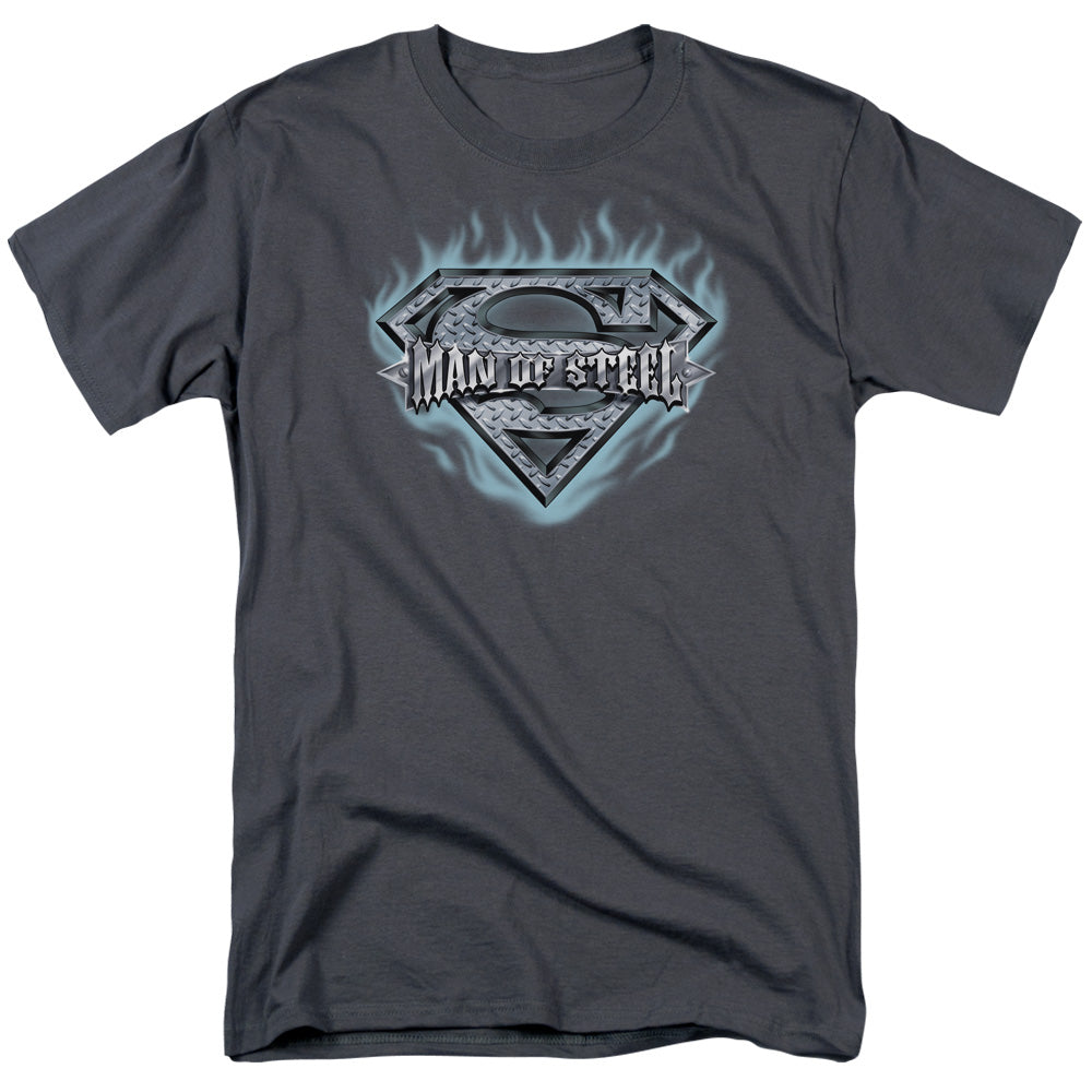 DC Comics - Superman - Man Of Steel Shield #2 - Adult Unisex T-Shirt - Gray