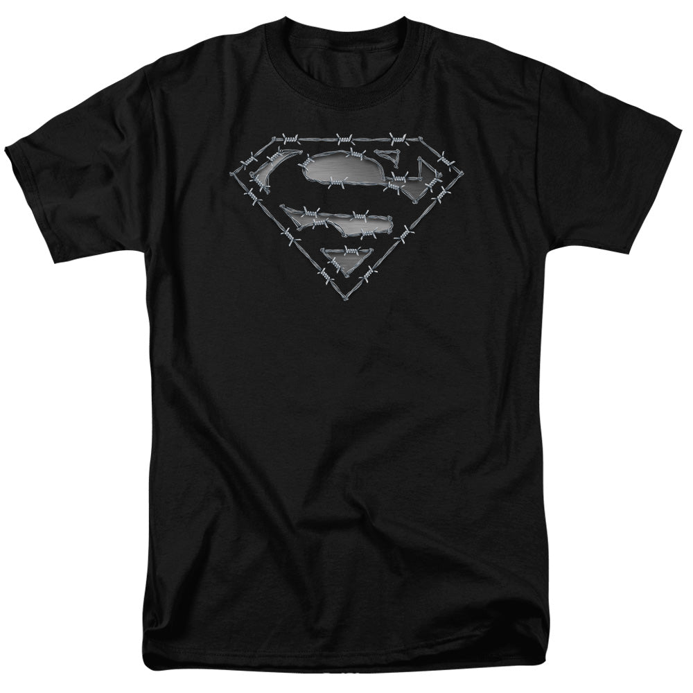 DC Comics - Superman - Barbed Wire - Adult Unisex Short Sleeve T-Shirt - Black