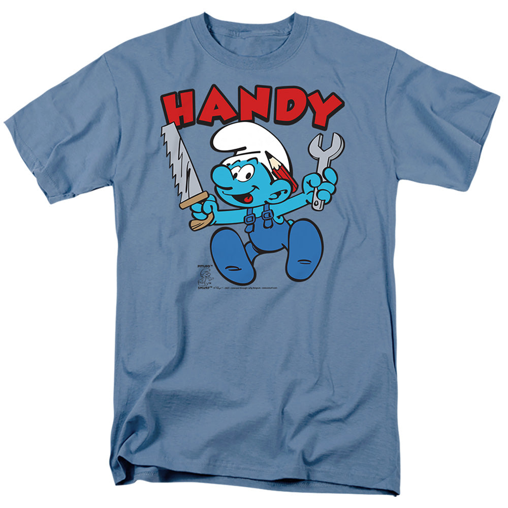The Smurfs - Handy - Adult Unisex Short Sleeve T-Shirt - Blue