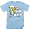 The Smurfs - Blue, Blonde And Proud - Adult Unisex Short Sleeve T-Shirt - Blue