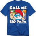 The Smurfs - Call Me Big Papa - Adult Unisex Short Sleeve T-Shirt - Blue