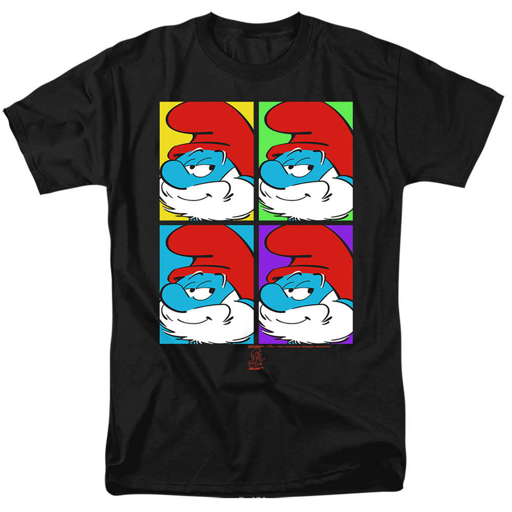 The Smurfs - Tiles #2 - Adult Unisex Short Sleeve T-Shirt - Black