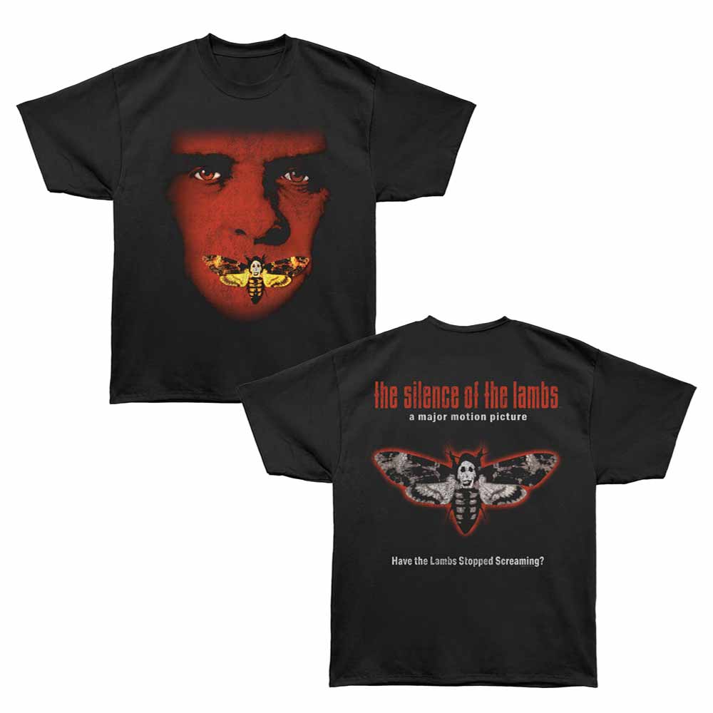 Silence Of The Lambs - Face With Moth - Bronx Oversized Short Sleeve T-Shirt - Front & Back Print - Black