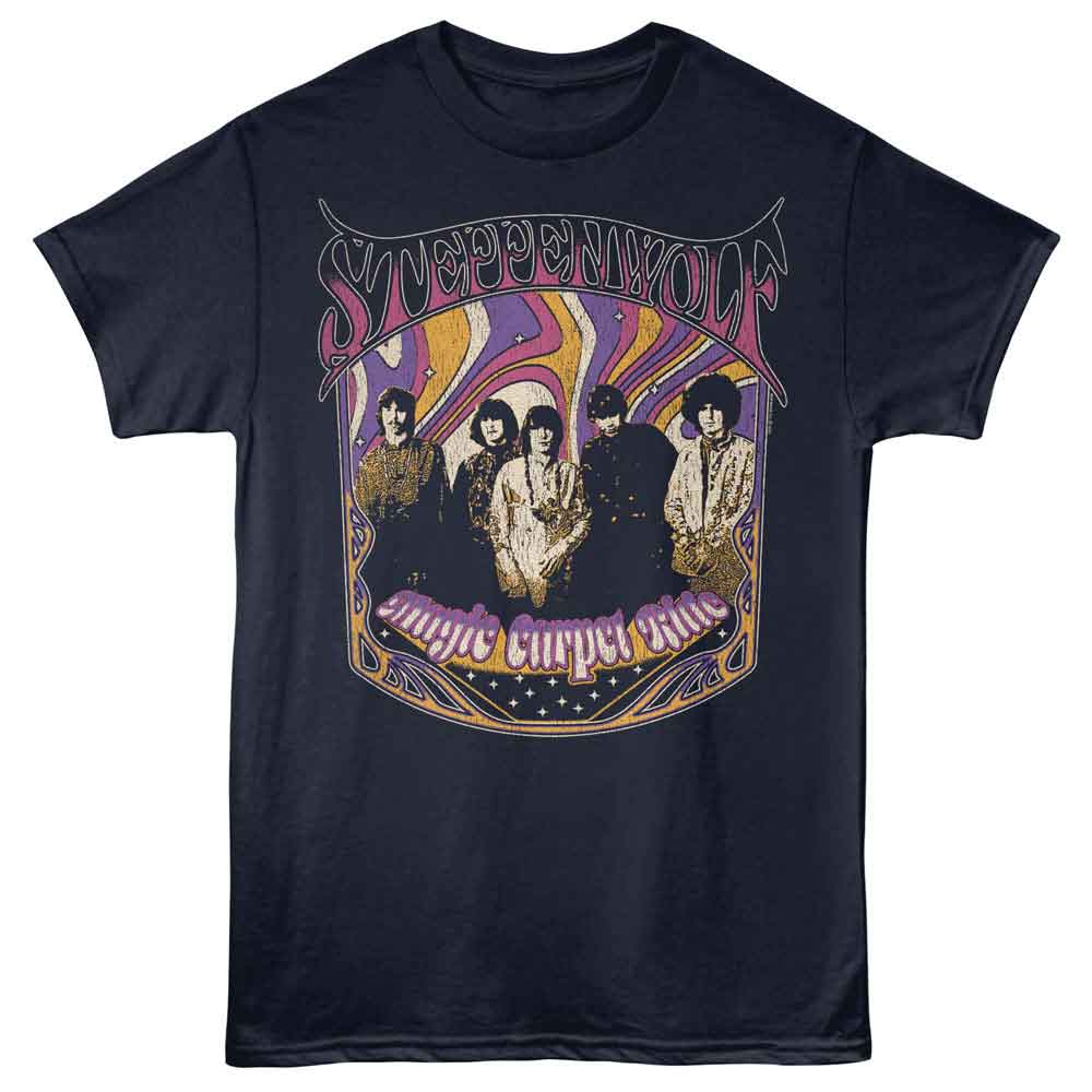 Steppenwolf - Carpet Ride - Blue - Front Print Solid Adult Unisex Short Sleeve T-Shirt