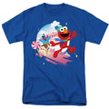 Sesame Street Christmas Holiday Cheer With Us Adult Unisex T-Shirt Blue