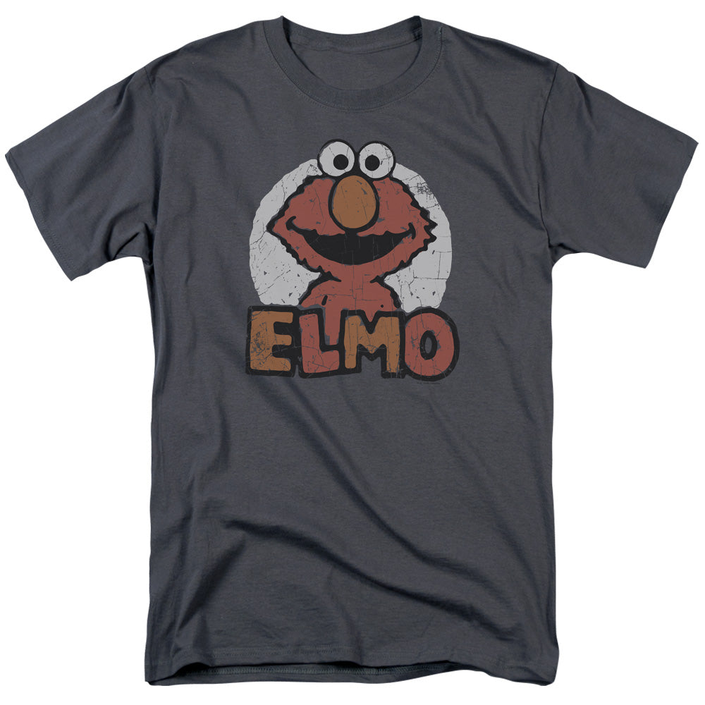 Sesame Street - Elmo Name - Adult Unisex Short Sleeve T-Shirt - Gray