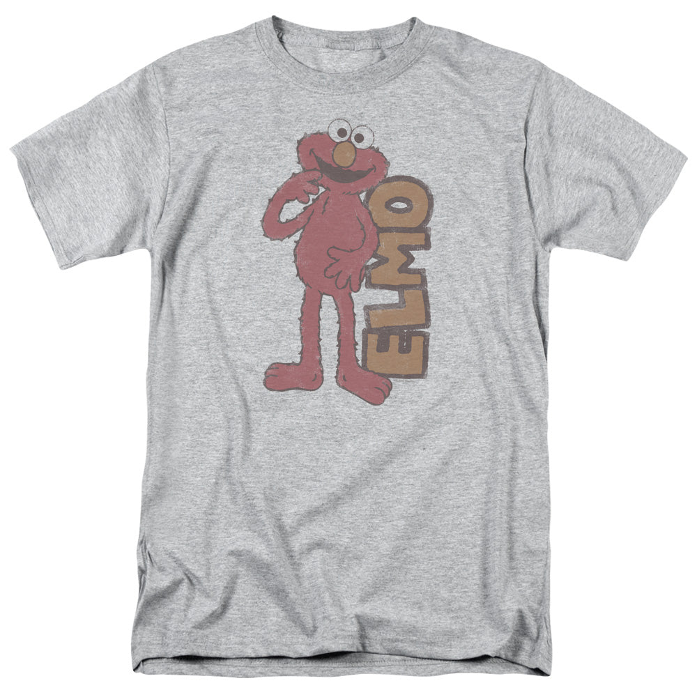 Sesame Street - Vintage Elmo - Adult Unisex Short Sleeve T-Shirt - Gray