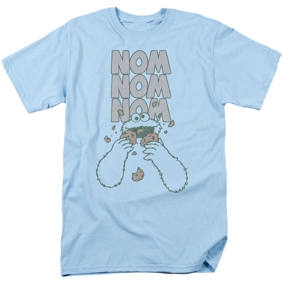 Sesame Street - Nom Nom - Adult Unisex Short Sleeve T-Shirt - Blue