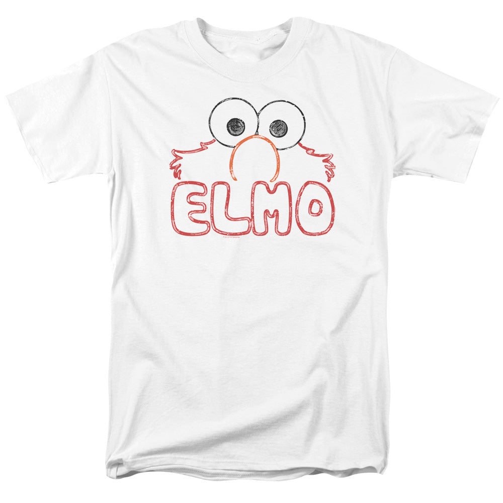 Sesame Street - Elmo Letters - Adult Unisex Short Sleeve T-Shirt - White