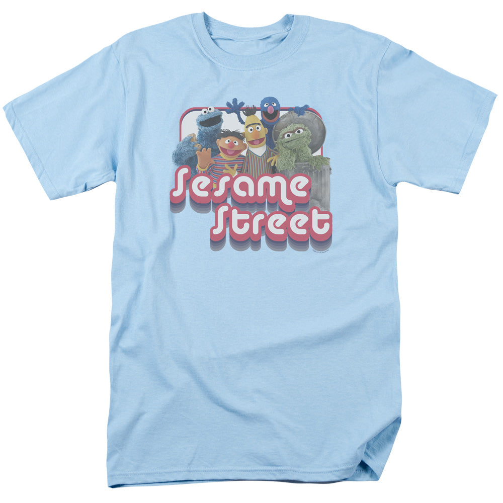 Sesame Street - Groovy Group - Adult Unisex Short Sleeve T-Shirt - Blue
