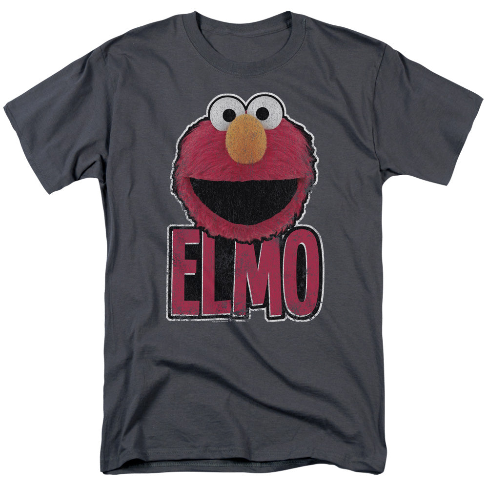 Sesame Street - Elmo Smile - Adult Unisex Short Sleeve T-Shirt - Gray
