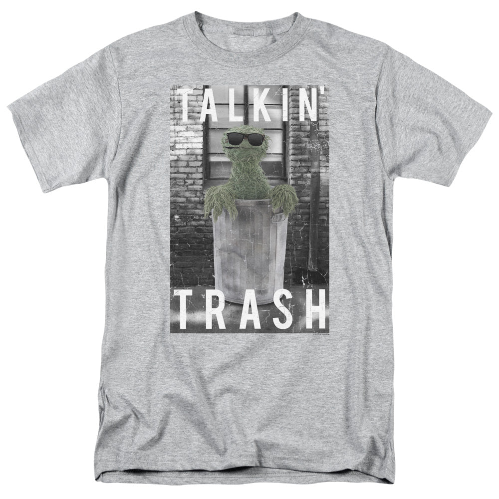 Sesame Street - Talkin Trash - Adult Unisex Short Sleeve T-Shirt - Gray