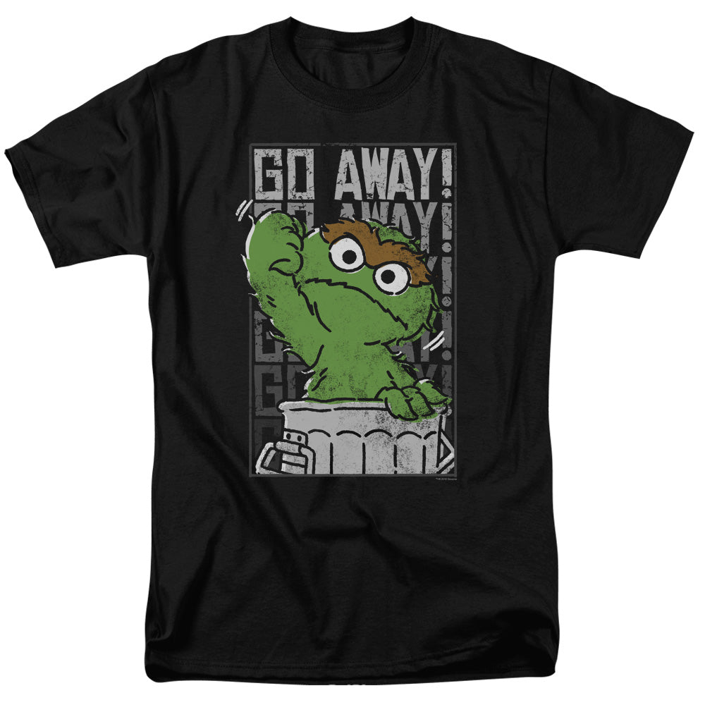 Sesame Street - Go Away - Adult Unisex Short Sleeve T-Shirt - Black
