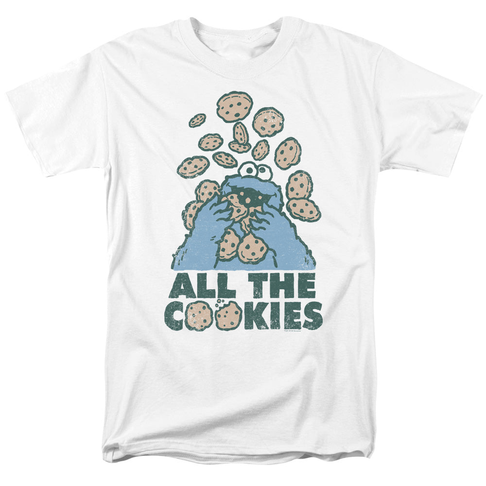 Sesame Street - All The Cookies - Adult Unisex Short Sleeve T-Shirt - White