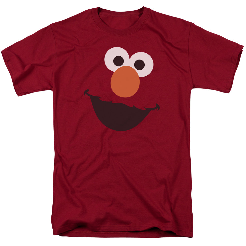 Sesame Street - Elmo Face - Adult Unisex Short Sleeve T-Shirt - Red