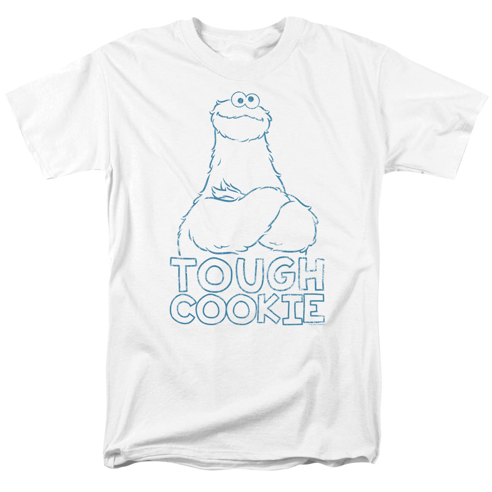 Sesame Street - Tough Cookie - Adult Unisex Short Sleeve T-Shirt - White