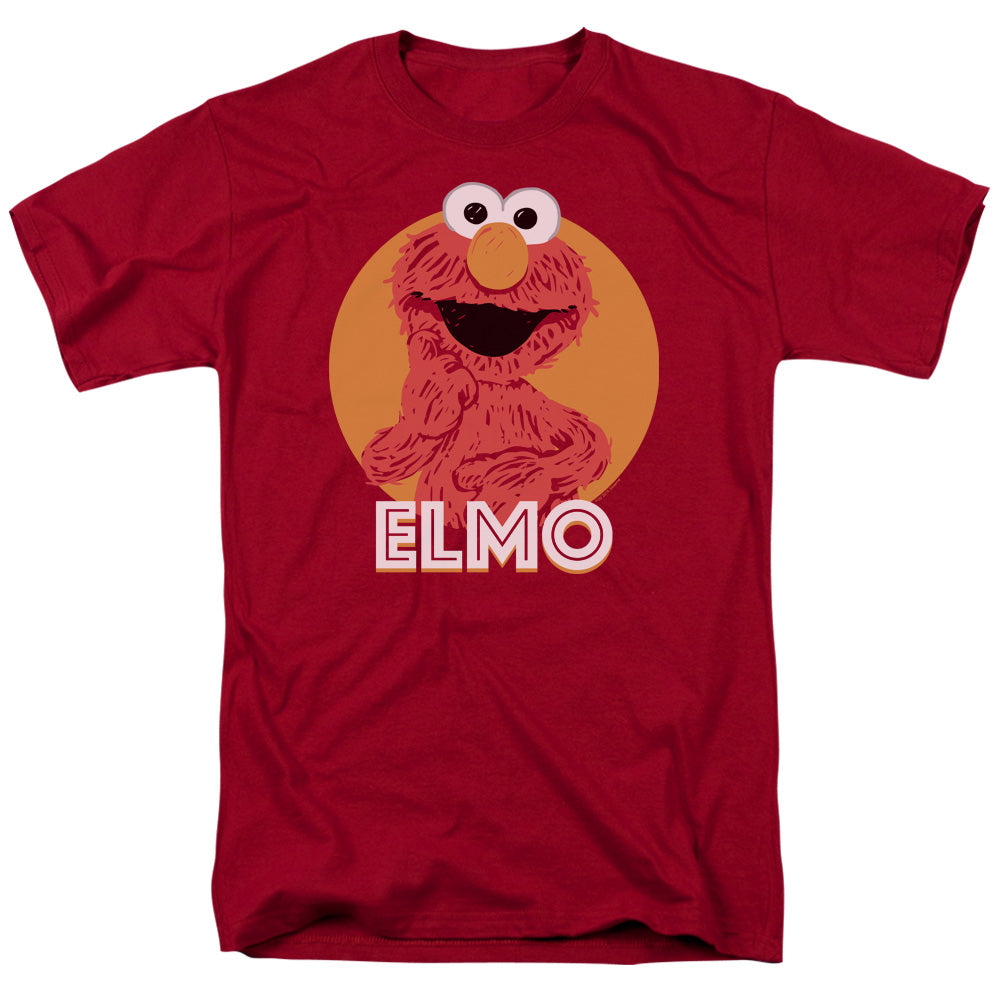 Sesame Street - Elmo Scribble - Adult Unisex Short Sleeve T-Shirt - Red