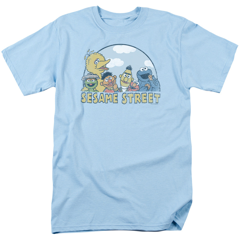 Sesame Street - Sesame Group - Adult Unisex Short Sleeve T-Shirt - Blue