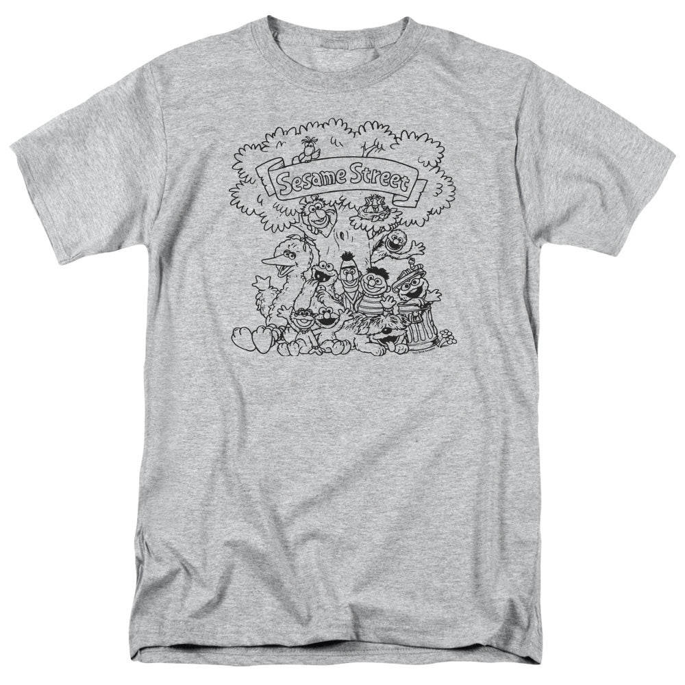 Sesame Street - Simple Street - Adult Unisex Short Sleeve T-Shirt - Gray