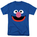 Sesame Street - Grover Face - Adult Unisex Short Sleeve T-Shirt - Blue