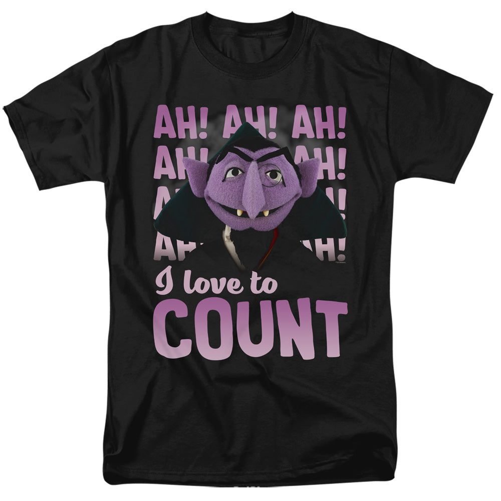 Sesame Street - The Count Ah! Ah! Ah! - Adult Unisex T-Shirt - Black