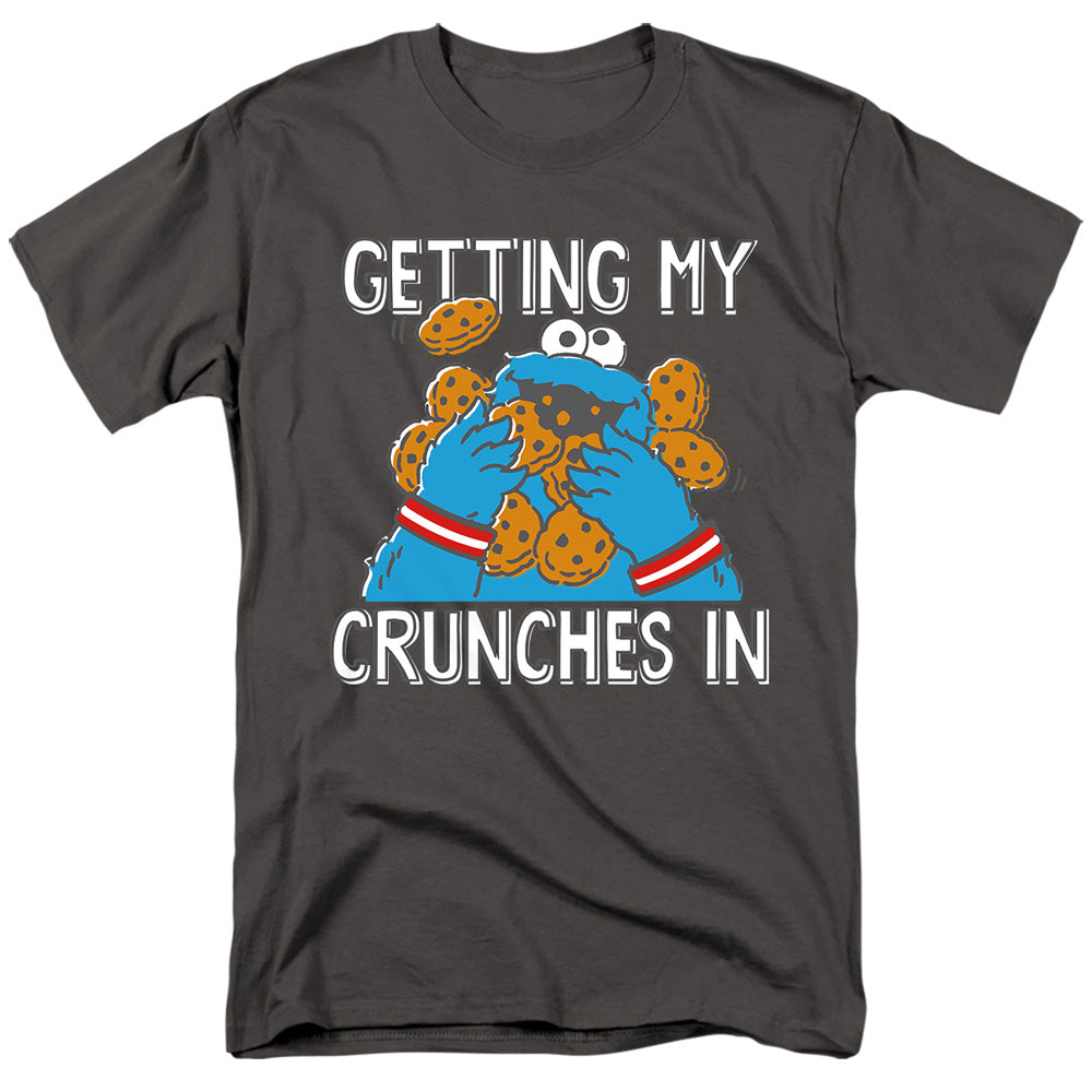 Sesame Street - Cookie Monster My Crunches - Adult Unisex T-Shirt - Gray