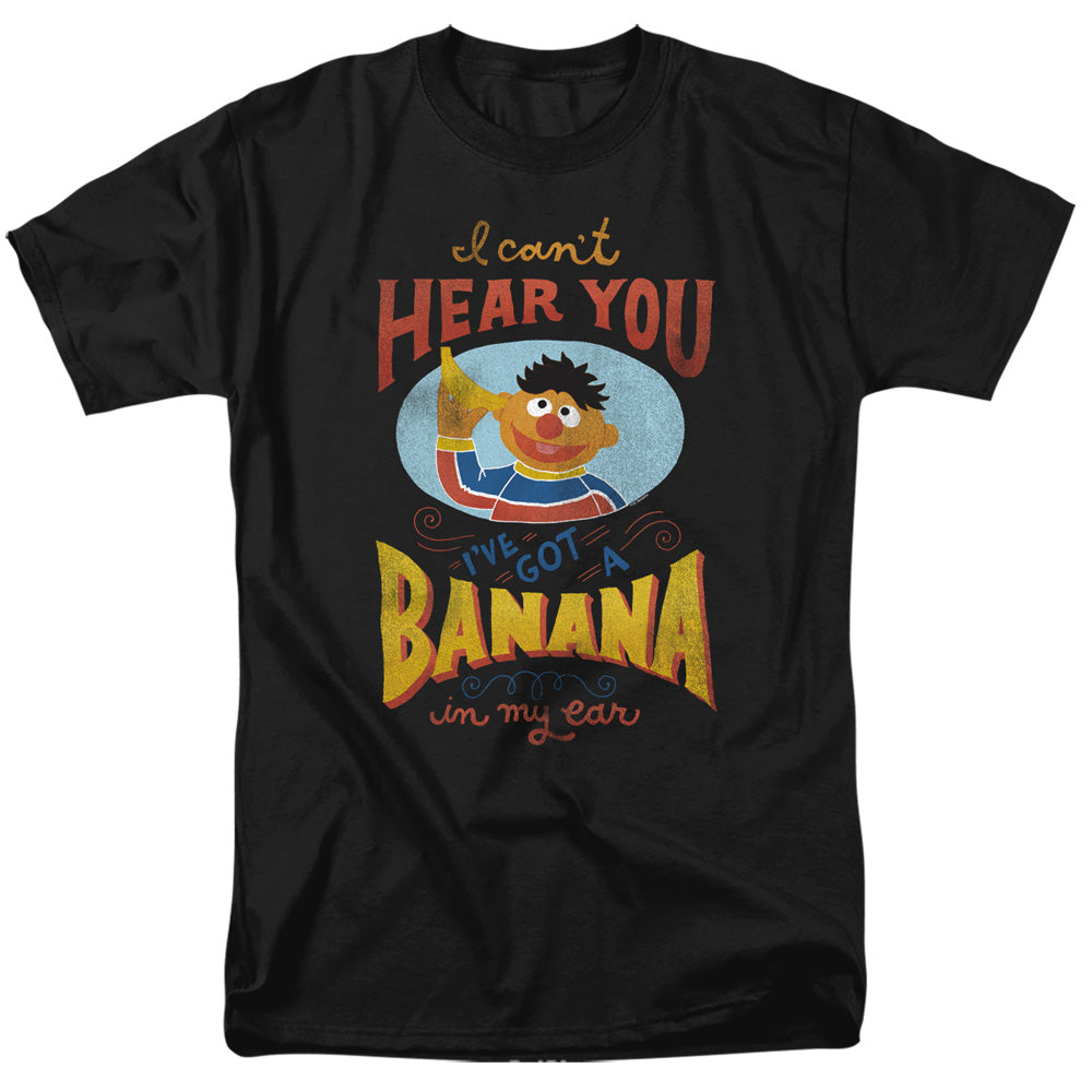 Sesame Street - Ernie Banana In My Ear - Adult Unisex T-Shirt - Black