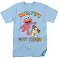 Sesame Street - Monster's Best Friend - Adult Unisex Short Sleeve T-Shirt - Blue