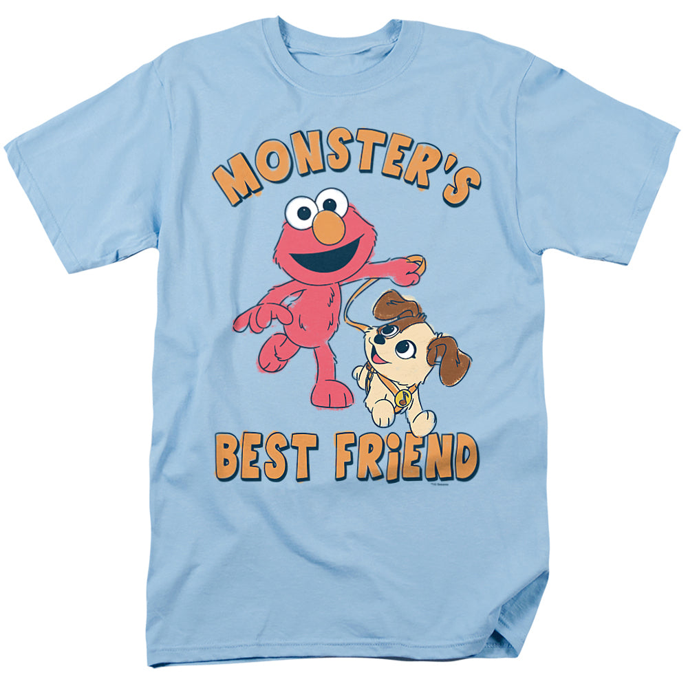 Sesame Street - Monster's Best Friend - Adult Unisex Short Sleeve T-Shirt - Blue