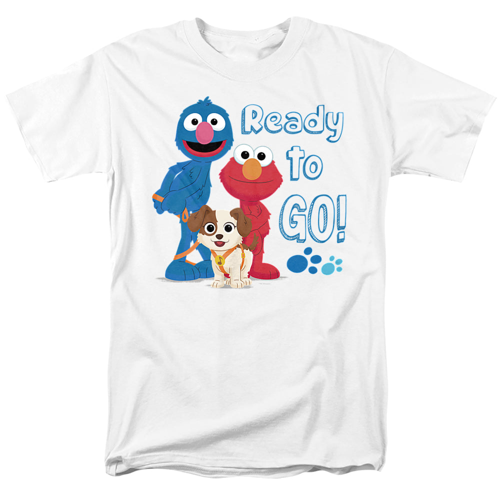 Sesame Street - Ready To Go - Adult Unisex Short Sleeve T-Shirt - White