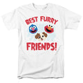 Sesame Street - Best Furry Friends - Adult Unisex Short Sleeve T-Shirt - White