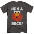 Sesame Street - He's A Rock - Adult Unisex Short Sleeve T-Shirt - Gray