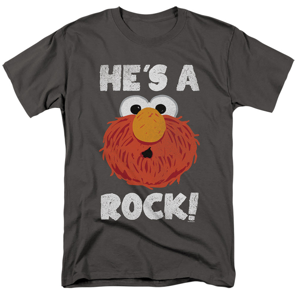 Sesame Street - He's A Rock - Adult Unisex Short Sleeve T-Shirt - Gray