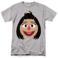 Sesame Street - Ji-Young Face - Adult Unisex Short Sleeve T-Shirt - Gray