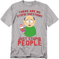 South Park - No Stupid Questions - Adult Unisex Short Sleeve T-Shirt - Gray