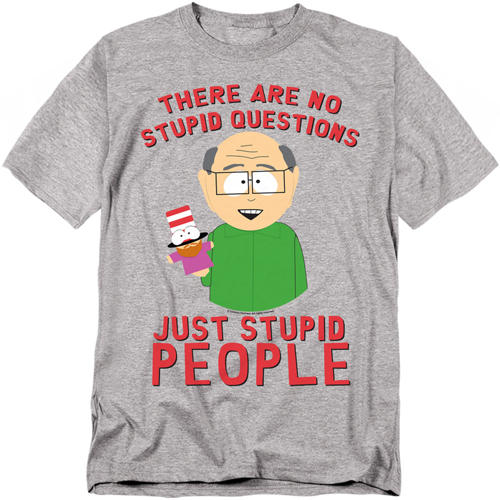 South Park - No Stupid Questions - Adult Unisex Short Sleeve T-Shirt - Gray