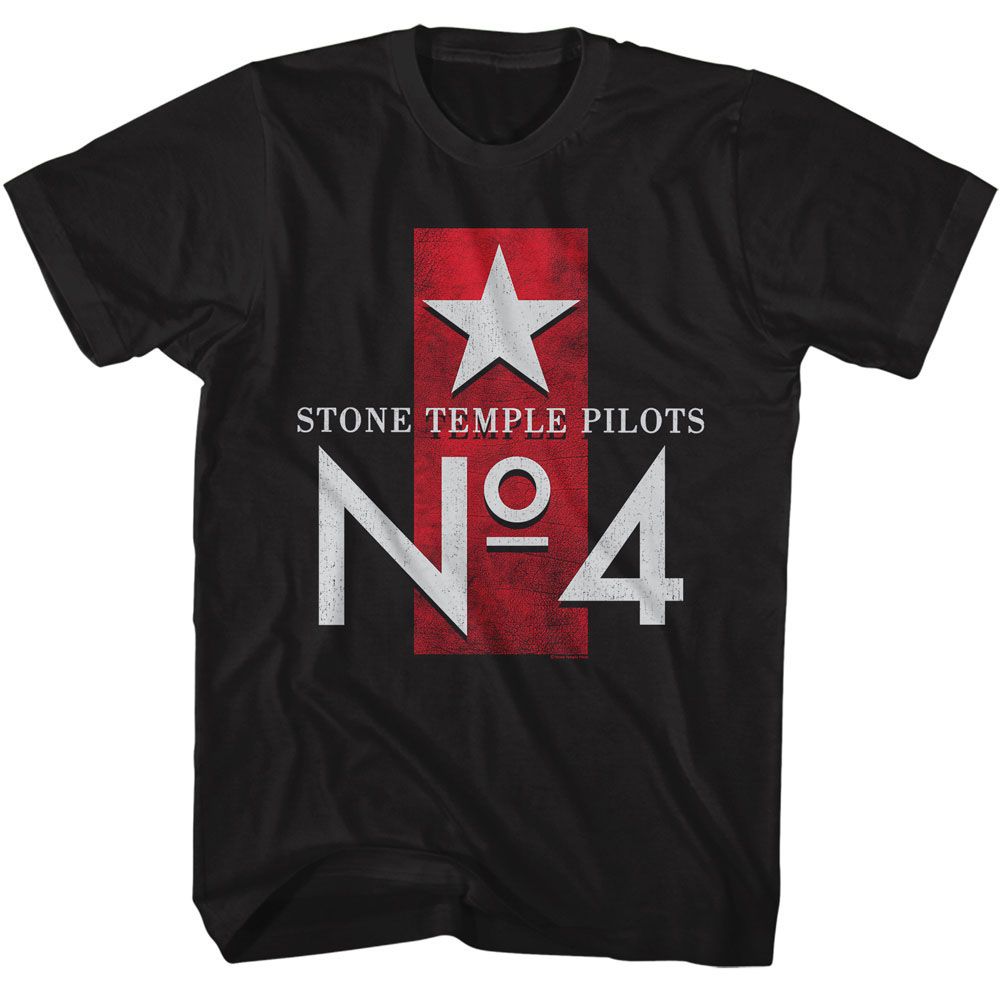 Stone Temple Pilots - No 4 - American Classics - Solid Black Adult Short Sleeve T-Shirt