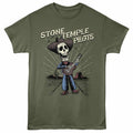 Stone Temple Pilots - Day Of The Dead - Front Print Adult Short Sleeve Solid T-Shirt - Military Green