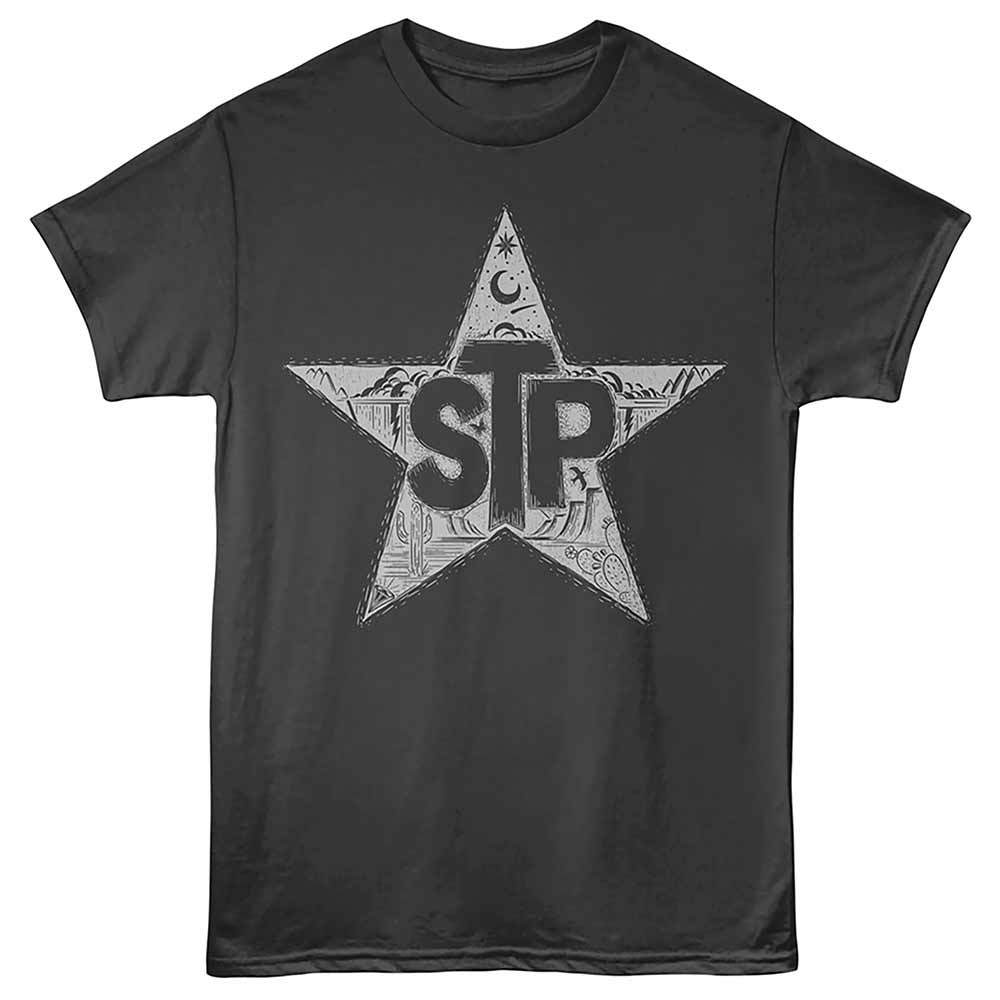 Stone Temple Pilots - Desert Star - Front Print Adult Short Sleeve Solid T-Shirt - Smoke