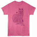 Stone Temple Pilots - Striped Cat - Front Print Adult Short Sleeve Heather T-Shirt - Retro Pink Heather