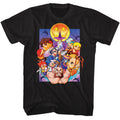 Street Fighter - Pocket Fighters Spooky - American Classics - Solid Black Adult Short Sleeve T-Shirt