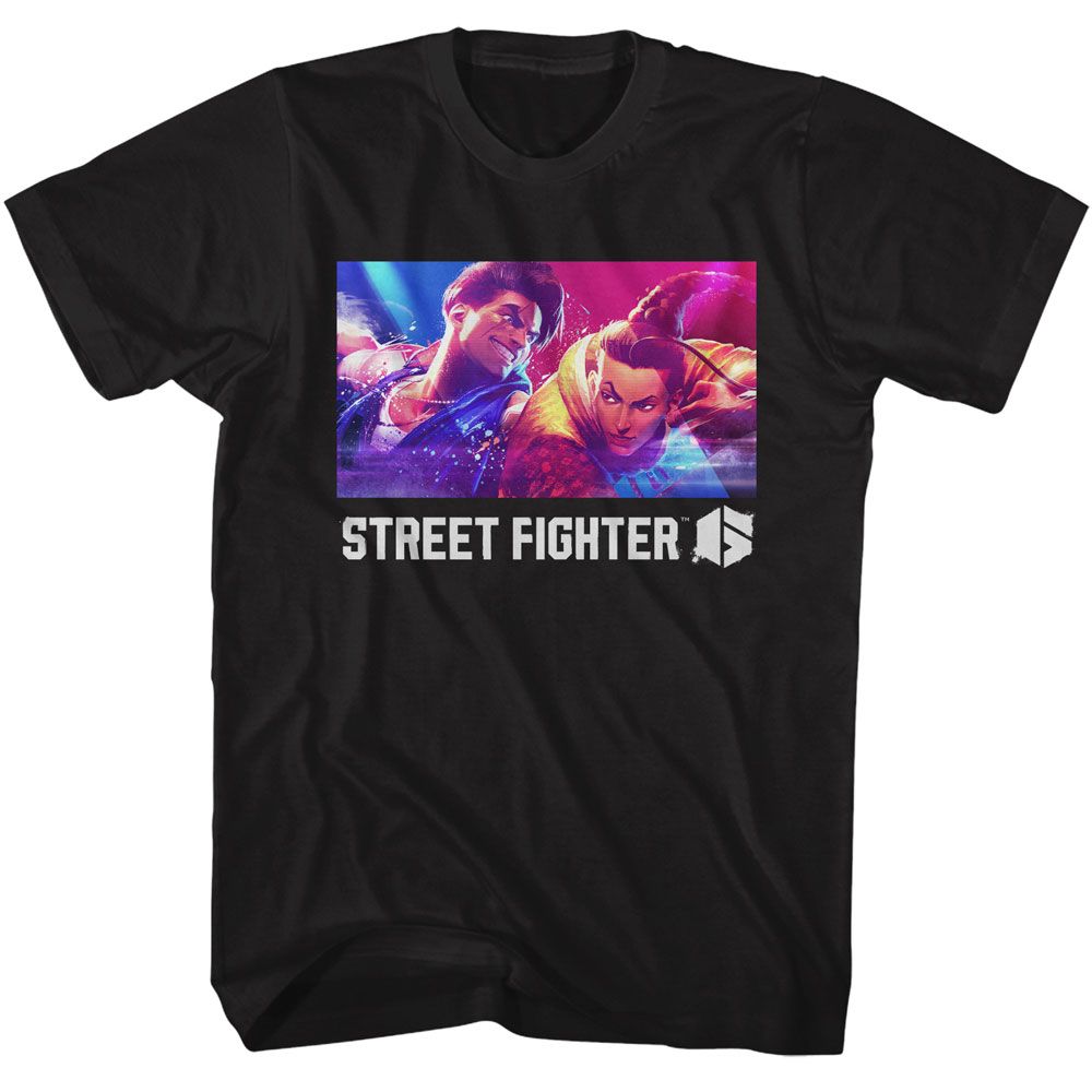 Street Fighter - Luke And Jamie - American Classics - Solid Black Adult Short Sleeve T-Shirt