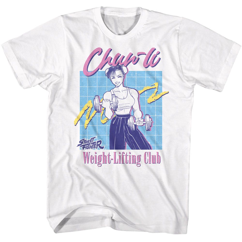 Street Fighter Weight Lift Chun Li American Classics Adult Short Sleeve T-Shirt