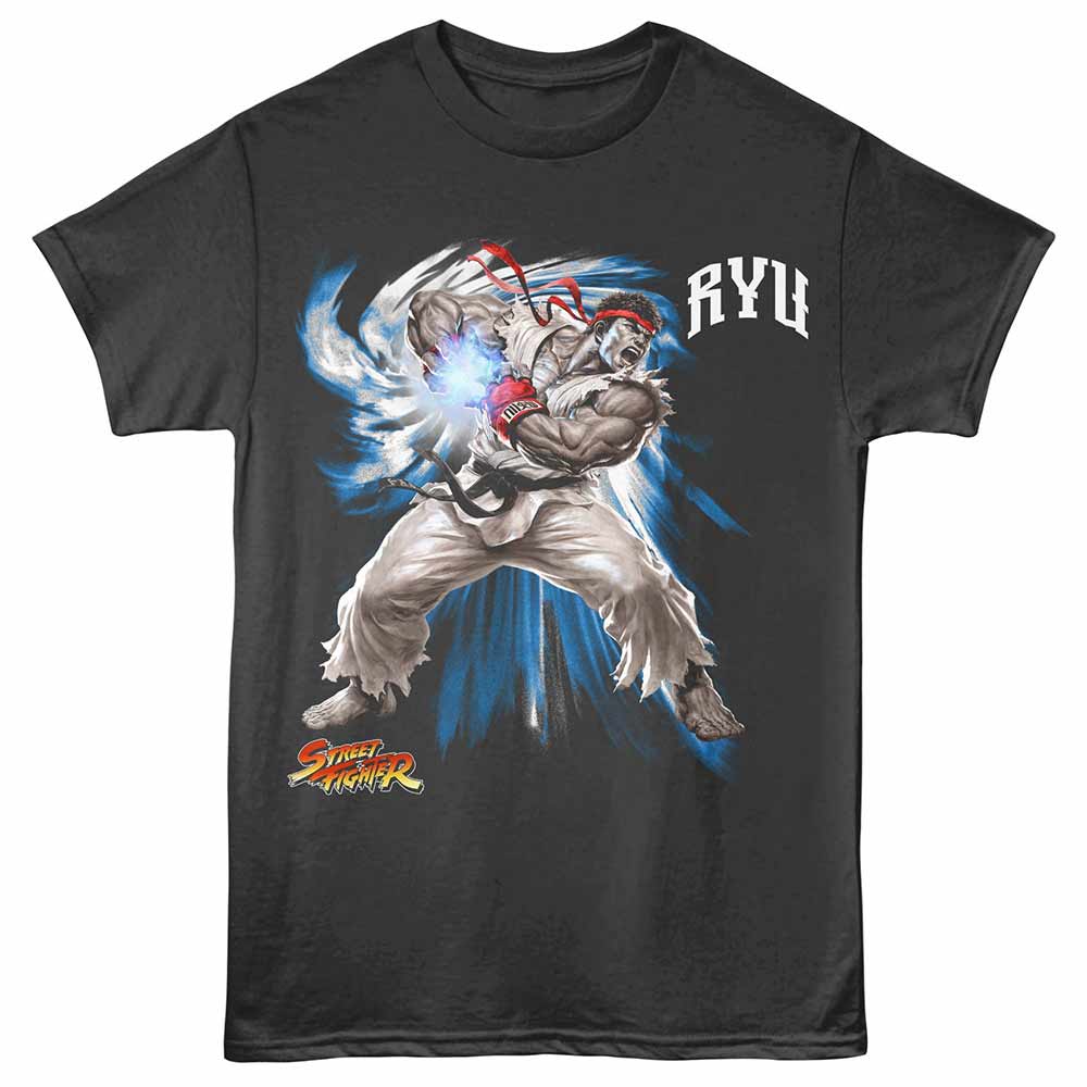 Street Fighter - Ryu - Adult Unisex Short Sleeve T-Shirt - Smoke