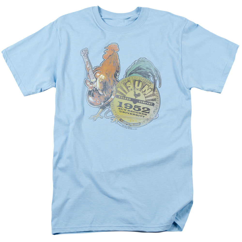 Sun Records - Rockin Rooster - Adult Unisex Short Sleeve T-Shirt - Blue