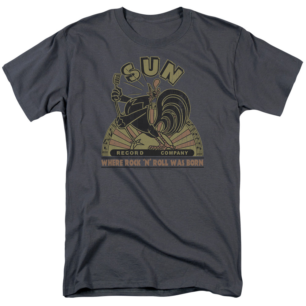 Sun Records - Rooster - Adult Unisex Short Sleeve T-Shirt - Gray