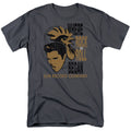 Sun Records - Elvis And Rooster - Adult Unisex Short Sleeve T-Shirt - Gray