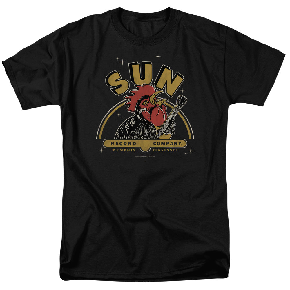 Sun Records - Rocking Rooster - Adult Unisex Short Sleeve T-Shirt - Black
