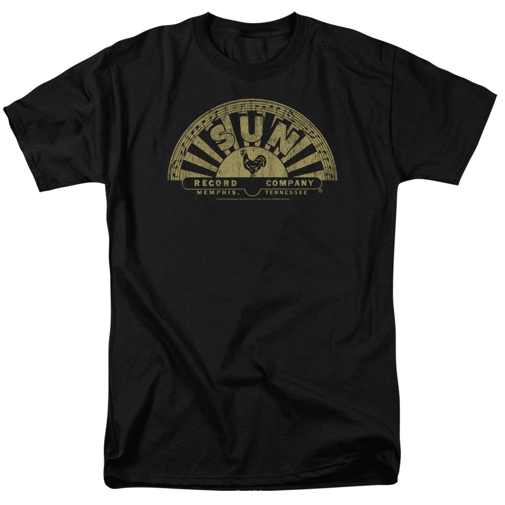 Sun Records - Tattered Logo - Adult Unisex Short Sleeve T-Shirt - Black