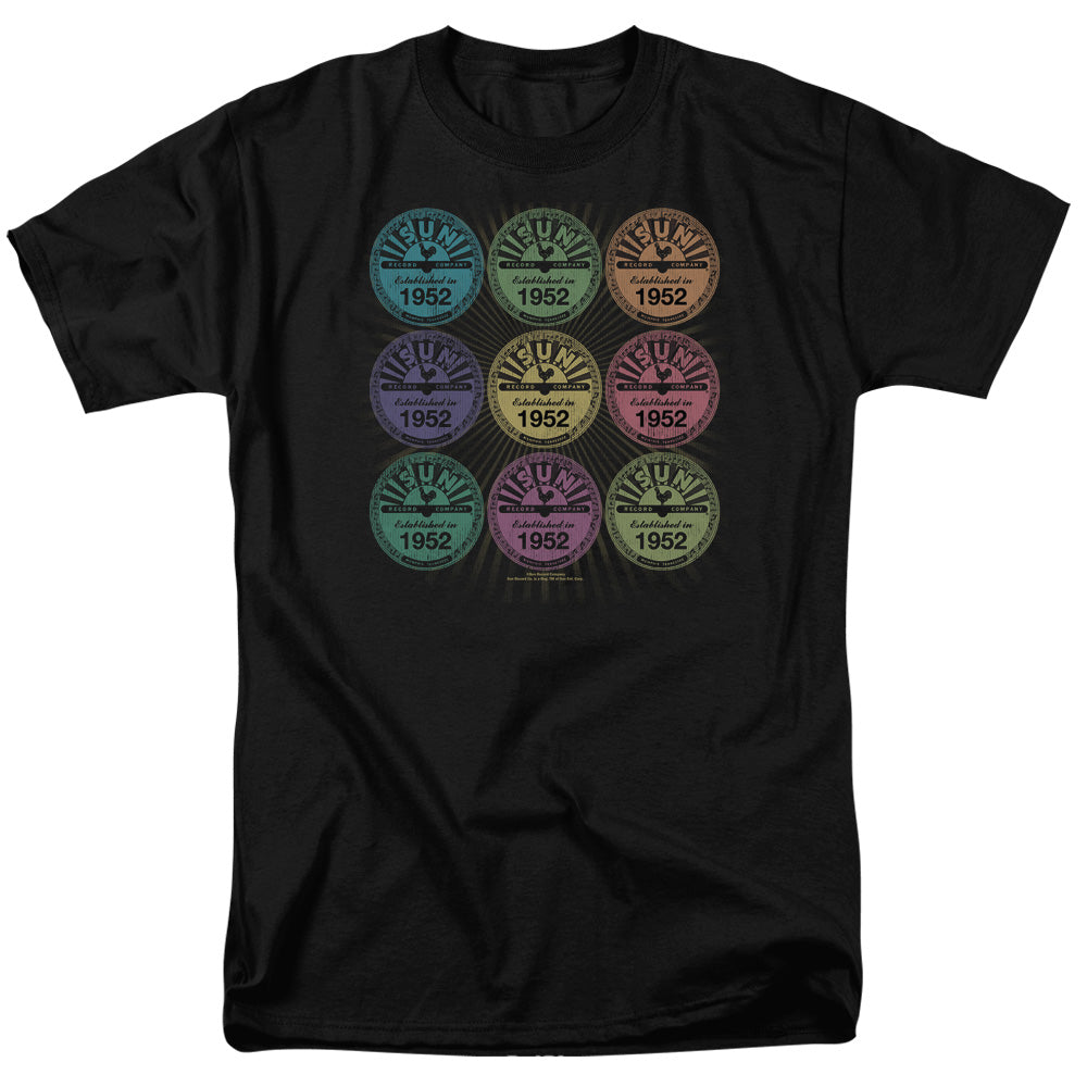 Sun Records - Rocking Color Block - Adult Unisex Short Sleeve T-Shirt - Black